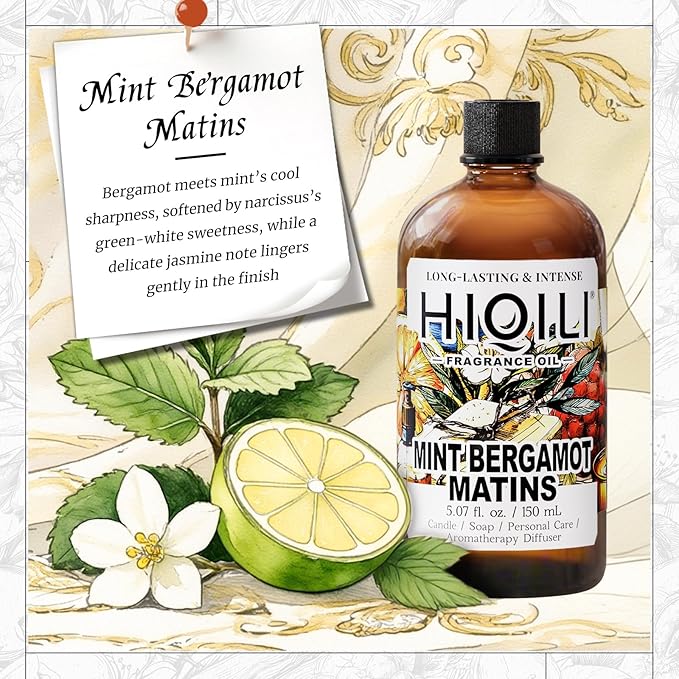 HIQILI Mint Bergamot Matins Fragrance Oil - 5.07 Fl Oz
