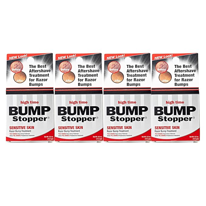 High Time Bump Stopper Sensitive Skin Razor Bump Treatment, 0.5 oz (Pack of 4)