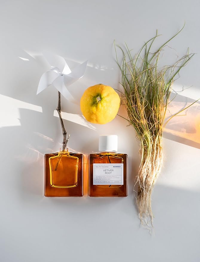 KORRES Eau De Toilette, Vetiver Root Fragrance Spray, Unisex Perfume With Aromatic Vetiver, Green Tea Accents And Cedarwood, Earthy And Warm Woody Scent For Women And Men, 1.69 Fl Oz