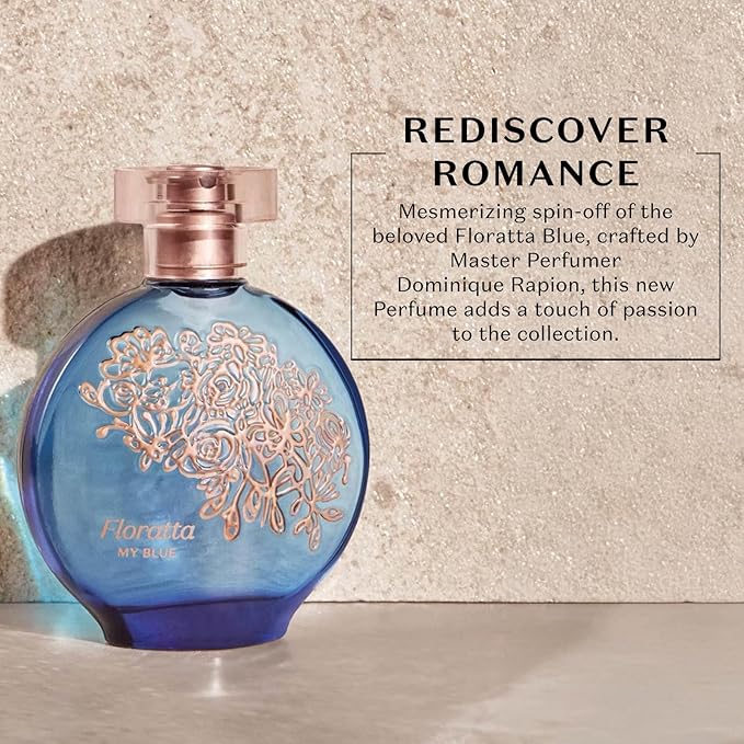 O BOTICARIO Floratta My Blue Eau de Toilette, Long-Lasting, Woody Floriental Fragrance Perfume for Women, 2.5 Ounce