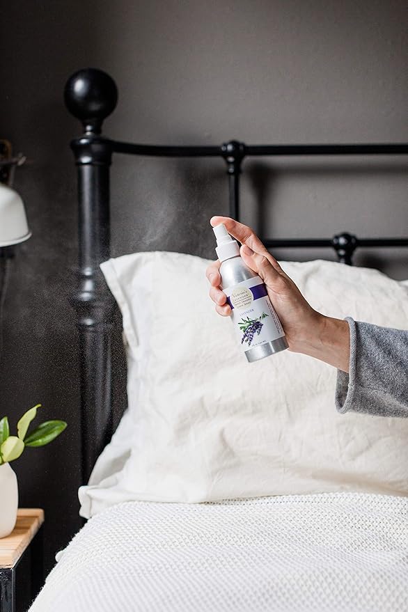 Victoria's Lavender Aromatherapy Eye Mask - Soothing Lavender Eye Mask for Hot & Cold Relief, Weighted Design, Silk Mask, Made in The USA with Lavender Pillow & Linen Spray (8 oz) - (Set of 2)