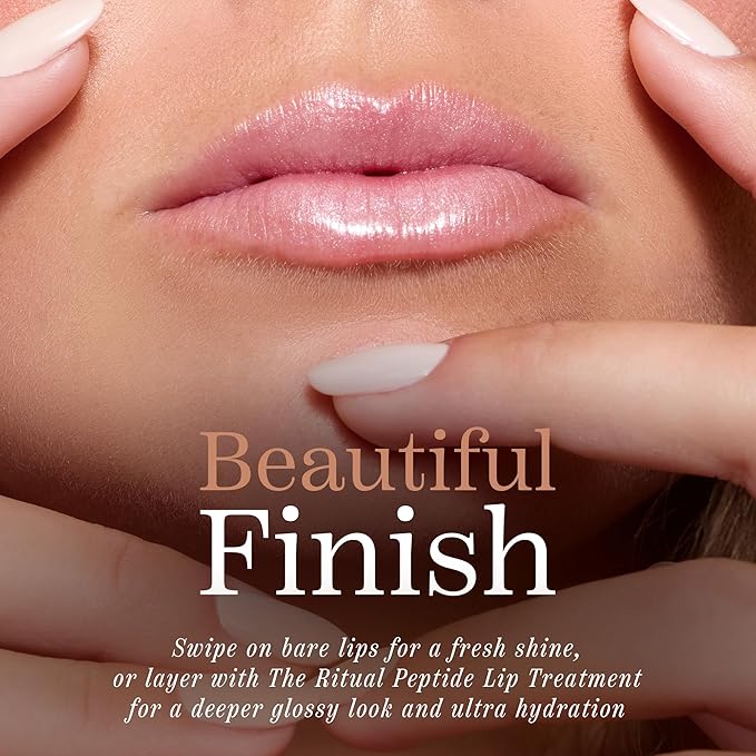 Cote Beauty's Euphoria Peptide Lip Shine, Ultra Hydrating & Long-Lasting Shimmery Sheer Nude Plumping Lip Gloss for Women with Hyaluronic Acid, Shea Butter & Jojoba Oil, Vegan & Cruelty-Free, 0.12FlOz