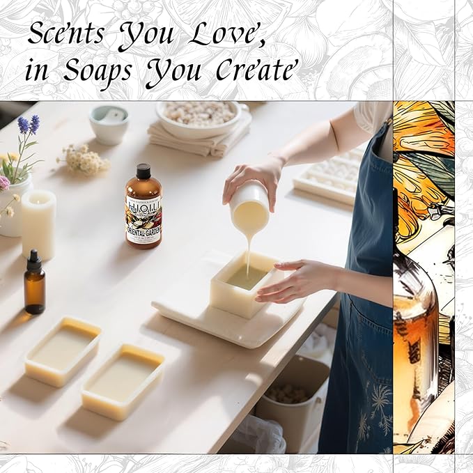 HIQILI Oriental Garden Fragrance Oil for Candle & Soap Making, Inspired by H.er-mes Le-Jrn deMonsr-Li, Luxury Hotel Scents for Essential Oil Diffuser, Aromatherapy - 5.07 Fl Oz