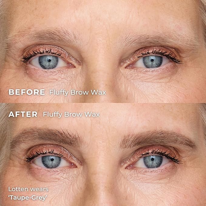 Wunderbrow Fluffy Brow Wax, Vegan and Cruelty-Free Eyebrow Wax With a Waterproof Long Lasting Hold, Enriched with Jojoba and Argan Oil (Taupe-Grey)