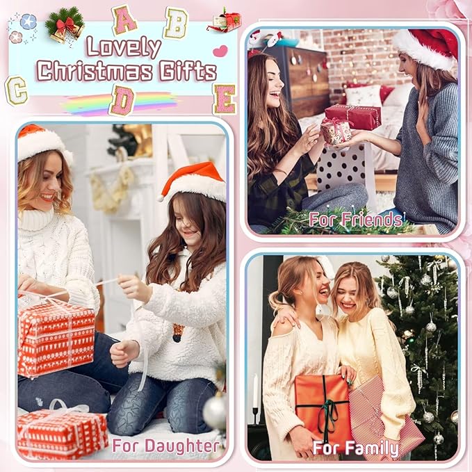 TOPEAST Initial Makeup Bag for Travel, Chenille Letter Pouch Cosmetic Bag, PU Leather Waterproof Toiletry Bag, Personalized Gifts for Bride Bridesmaids, Cute Things for Girls (White Q)