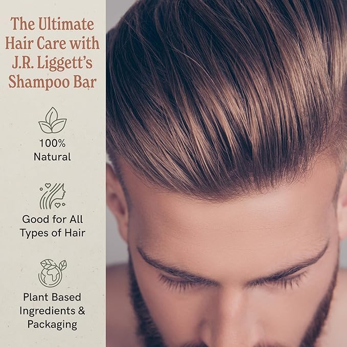 J·R·LIGGETT'S Shampoo Bar - Tea Tree Formula, All Natural Solid Shampoo Bar for Hair with Coconut Oil & Almond Oil, Sulfate Free, GMO Free, Fragrance-Free, Managing Scalp Conditions, 3.5 oz - 2 Pack