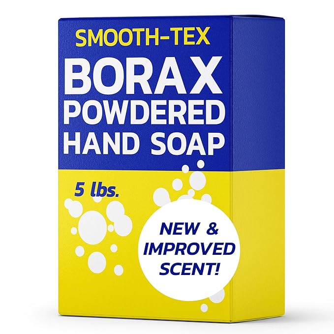 Smooth-Tex Borax Powdered Hand Soap - Heavy Duty Industrial Hand Wash - Removes Grease, Grime and Oil from Hands for Mechanics & Industrial Workers, Compare to Boraxo - 5 lbs (1 Pack)