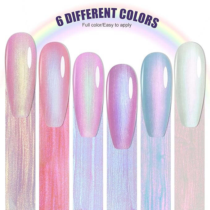 Artdone Sheer Gel Nail Polish Set Jelly UV Gel 6 Colors Translucent Milky White Pink Nude Brown Colors Nail Polish For All Seasons