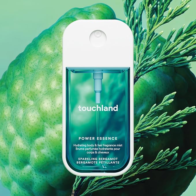 Touchland Hydrating Body & Hair Fragrance Mist, Sparkling Bergamot, 2 FL. OZ. Travel Size Body Spray