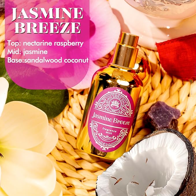 Body Spray for Women, Fragrance Mist, 3 Pack Travel Size Set, 60ml/2.1 fl oz, Vanilla Woods, Cloud Serenade, Jasmine Breeze