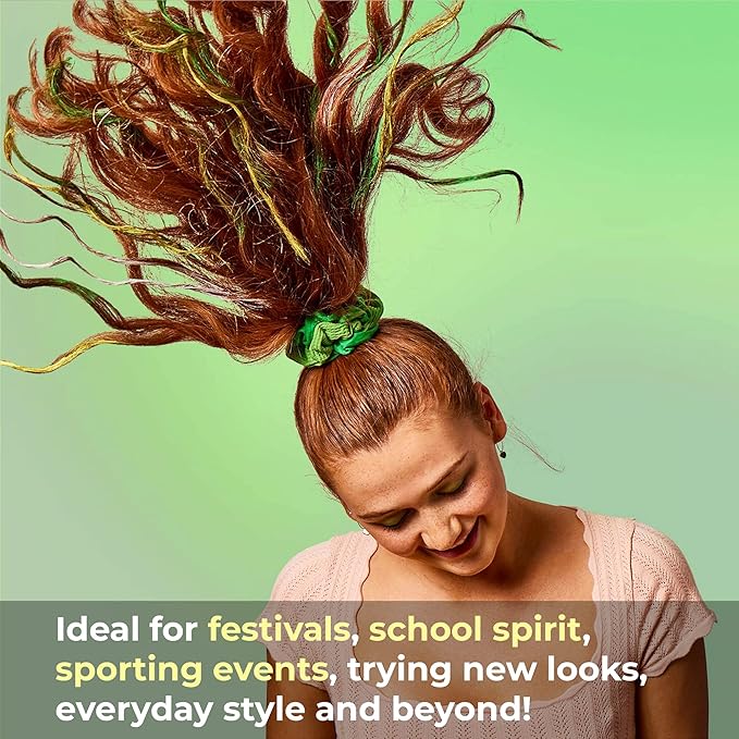 Hally Hair Temporary Hair Color, Shade Stix (Green) - Hair Makeup Accessories for Kids, Teens & Adults - 12 ml Washable Hair Chalk & Dye for Festivals, Sporting Events & Parties