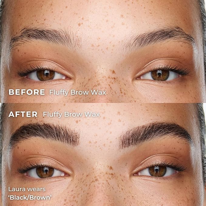 Wunderbrow Fluffy Brow Wax, 16 hour hold, Smudgeproof and Water resistant, Shade: Black/Brown