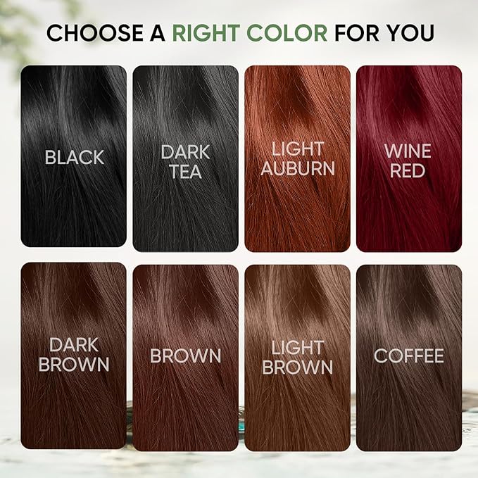 Black Hair Dye Shampoo for Women & Men, Gray Hair Coverage Herbal Natural 3 in 1 Hair Color Shampoo, Champu para canas