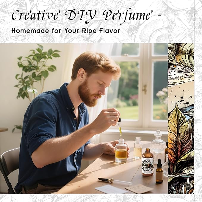 HIQILI Sweet Tobacco Fragrance Oil for Home Essential Oil Diffuser, Candle, Soap, Perfume & Body Scrubs Making, Rich Scent - 5.07 Fl Oz