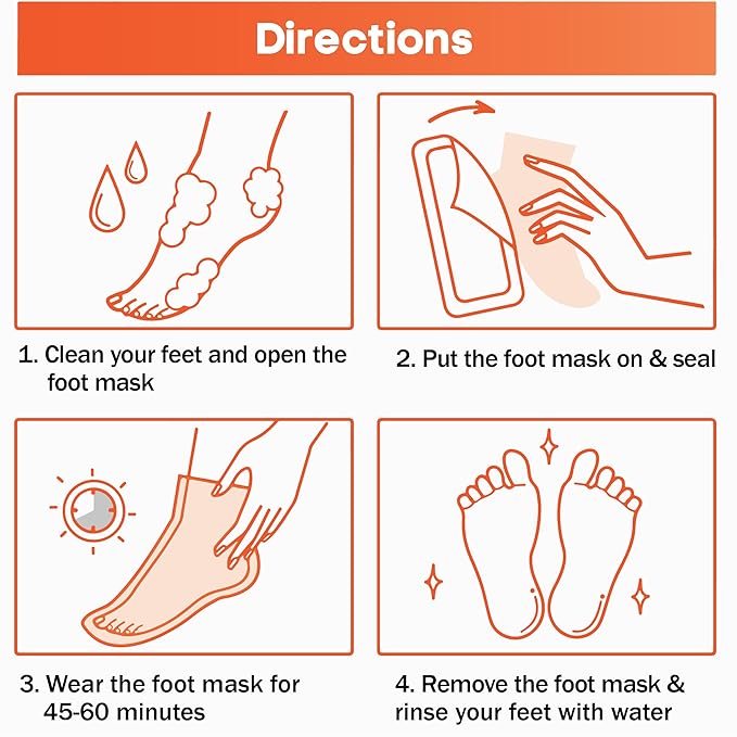 Foot Peeling Mask – Lavender Exfoliating Treatment Booties for Callus Removal & Renewal of Dry, Cracked Feet – Dermatologist-Inspired Moisturizing Spa Therapy for Men & Women (Peach 2 Pairs)