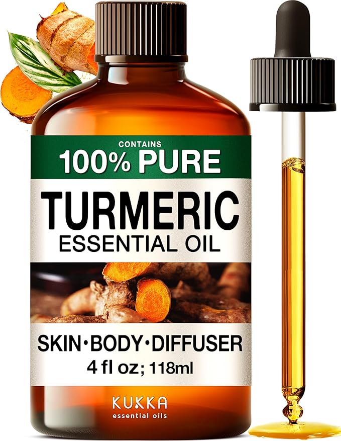 KUKKA Turmeric Oil for Skin - 4 Fl Oz - for Hair, Skin, Diffuser, Aromatherapy & DIY Soap Making Scent