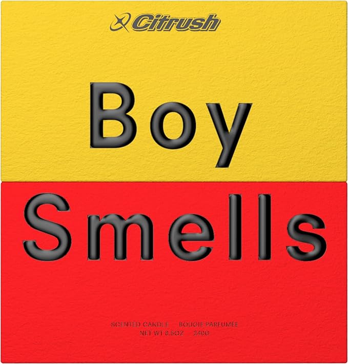 Boy Smells Citrush Candle – Bright Citrus Aroma – Warm Musk Finish – Pomelo Oil – Clean Burning Scented Candle – Long-Lasting Fragrance Throw – Vegan Soy Wax Blend – 8.5oz Glass Jar