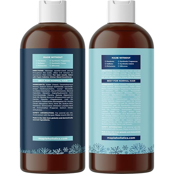 Sulfate Free Hard Water Shampoo and Conditioner - Hard Water Hair Treatments of Product and Minerals with Five Mint Essential Oils for Replenishing Hydration and Hair Shine - Paraben & Cruelty Free