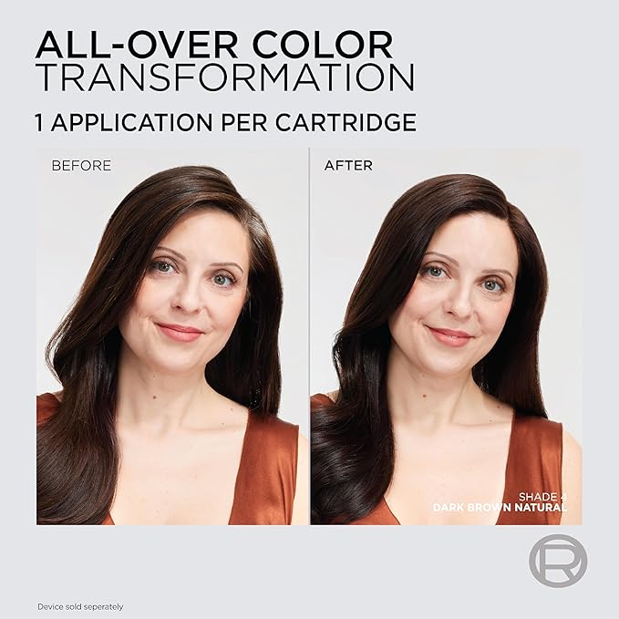 L'Oreal Paris Colorsonic Permanent Hair Dye Cartridge, Hair Color for Root Touch Up, Gray Coverage or All Over Color in just 5 Minutes, 3 Darkest Natural Brown (Coloring Device Sold Separately)