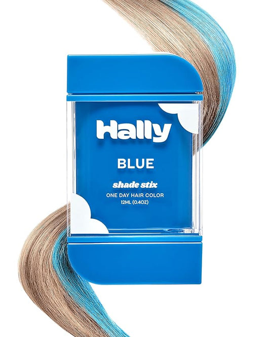 Hally Hair Temporary Hair Color, Shade Stix (Blue) - Hair Makeup Accessories for Kids, Teens & Adults - 12 ml Washable Hair Chalk & Dye for Festivals, Sporting Events & Parties
