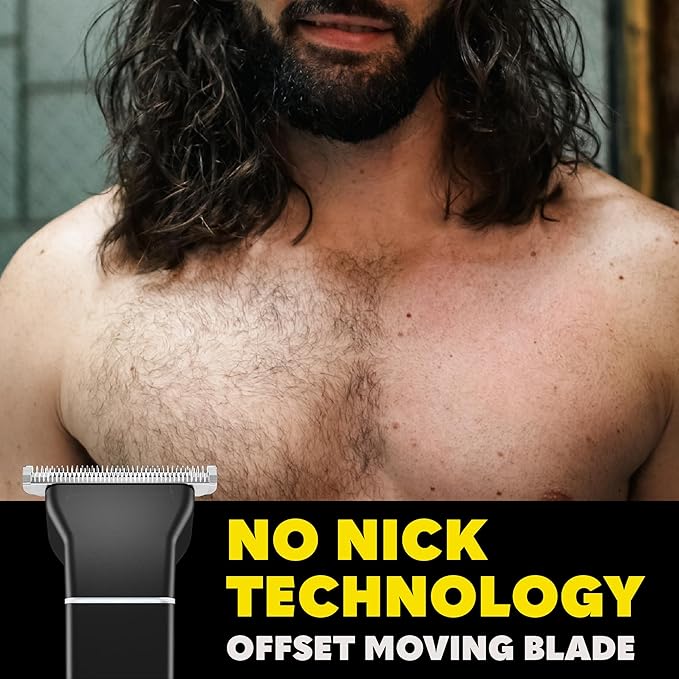 The Beard Club Manscape Body Hair Trimmer for Men, Pubic Hair Trimmer for Men & Ball Trimmer - Mens Body Shaver, Ceramic Blade Ball Shaver - Rechargeable, Electric, Waterproof Wet or Dry Clippers