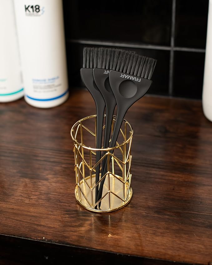 FRAMAR Black Hair Color Brush Set - Hair Coloring Brush for Hair Dye, Color Brushes for Hair Salon, Tint Brush for Dyeing Hair, Tint Brushes, Brochas Para Tinte De Cabello - 3 Pack Matte