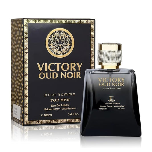Victory Oud Noir | Oud Cologne For Men with Black Pepper & Citrus | Long-Lasting Eau de Toilette | Gift Set for Him