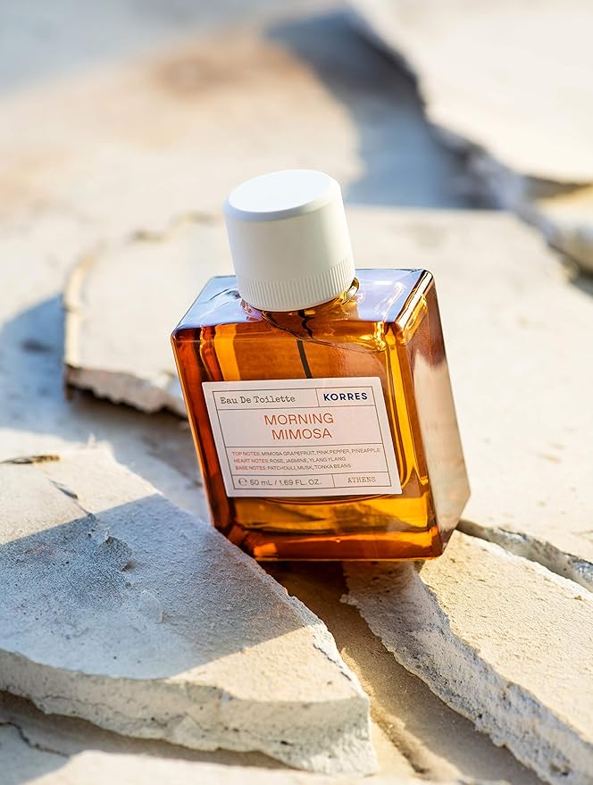 KORRES Eau de Toilette, Morning Mimosa Fragrance Spray, Unisex Perfume with Mimosa Blossom, Pink Pepper, Patchouli, White Musk, Airy Floral & Musky Scent for Women and Men, 1.69 Fl Oz