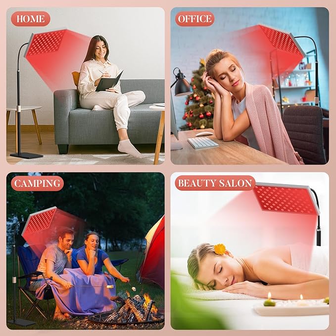 Red Light Therapy for Body: Infrared Light Therapy Panel Lamp with Stand, 660nm Deep Red and 850nm Near Infrared LED Device at Home for Face and Body