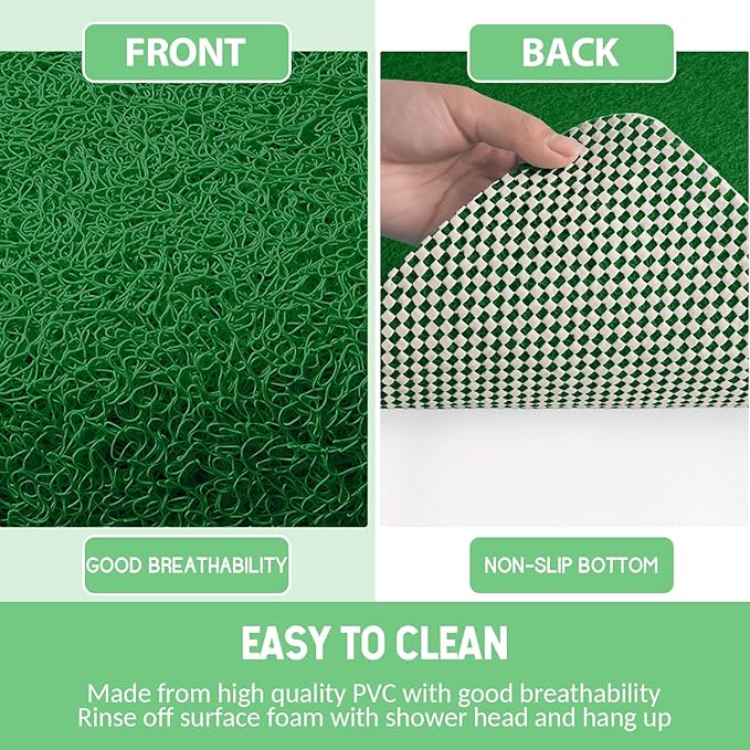 Non-Slip Bathtub Mat, Anti Slip Shower Mat, Fast Drying Bathtub Mats, Foot Scrubber Mat, Anti Slip Mat for Tub, Floor, Bathroom, Kitchen, Home, Hotel (Dark Green 36"×24")