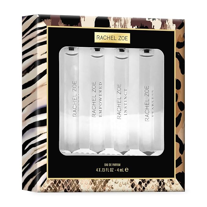 RACHEL ZOE Perfume Gift Set - Travel Size Perfume, Eau de Parfum for Women - Collection of Four Unique Fragrances - Ideal Gift Set for Women - 4 pc