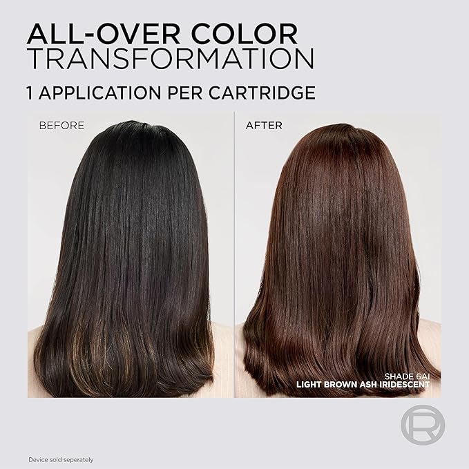 L'Oreal Paris Colorsonic Permanent Hair Dye Cartridge, Vibrant Hair Color for Root Touch Up, Gray Coverage or All Over Color in just 5 Minutes, 6 Light Natural Brown (Coloring Device Sold Separately)