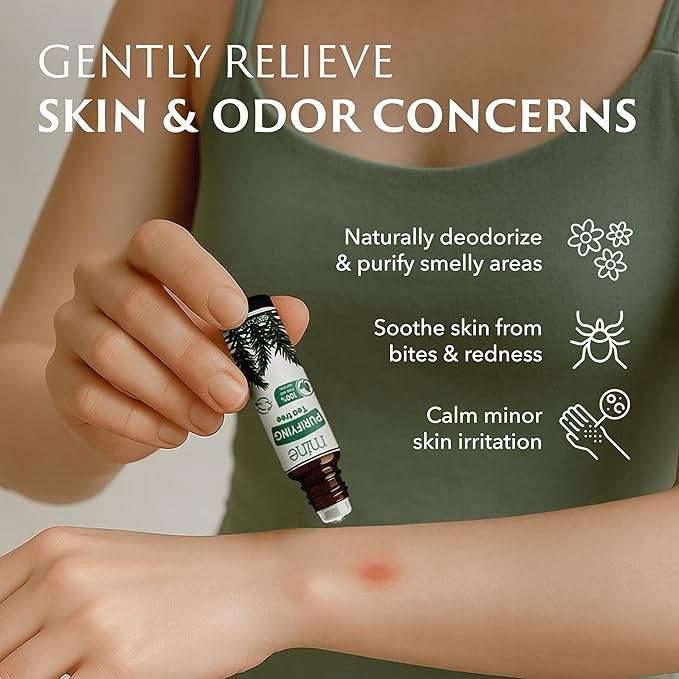 Mine Tea Tree Essential Oil Roll On - 100% Natural Tea Tree Oil for Skin, Face