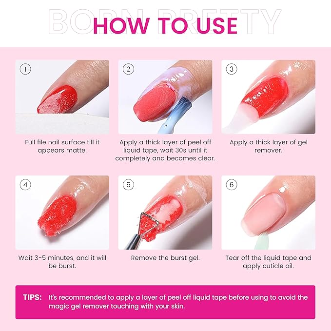 Professional Gel Nail Polish Remover (4-pack), Professional,15ml/0.5 fl oz, Liquid Formula, Paraben-free, For Natural and Long-lasting Gel Polish Removal for Nail.