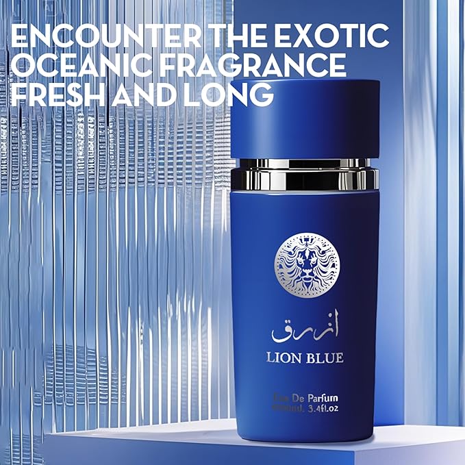 3Pack Men Cologne Azad,Lion Black,Lion Blue Eau De Parfume Spray with Woody Floral & Fruity Scent Perfume Gift Set Day to Night Luxury Fragrances