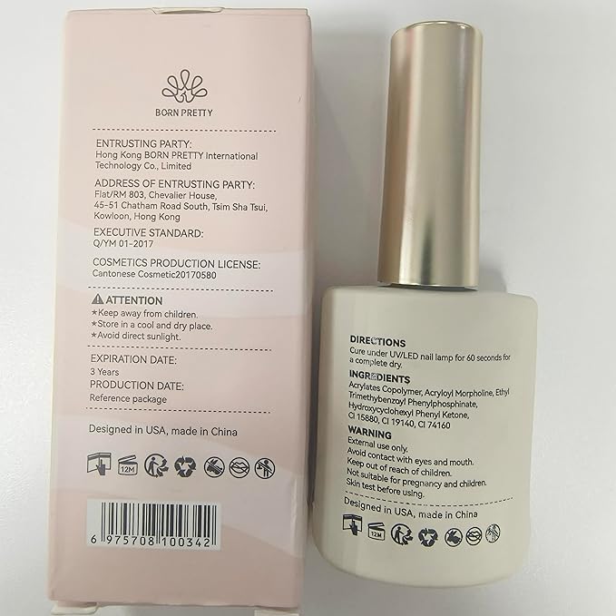 Born Pretty Jelly Gel Nail Polish, Light Pink Sheer Crystal Transparent Gel Nail Polish For All Seasons, Hema-Free Nail Art Design Translucent Gel Nail Soak Off Gel Polish Nail Art DIY 15ML