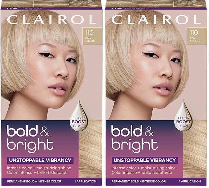 Clairol Bold & Bright Permanent Hair Dye, 110 Piña Colada Hair Color, Pack of 2