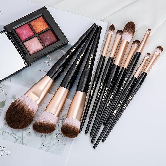 Elegant Natural Goat Hair Makeup Brush Set with Gift Box, Natural Hair Makeup Brushes Set Professional, Make up Brushes Set Professional, Natural Makeup Brushes, Cosmetic Brushes Makeup Set.