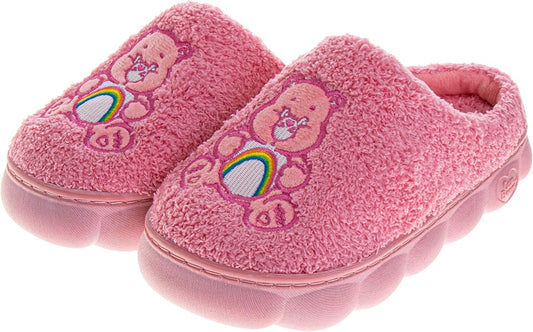 Josmo Care Bear Slippers for Girls Womens Cozy Plush Indoor Shoes Fun Fuzzy Bear House Slippers for Little Kids/Big Kids/Adults