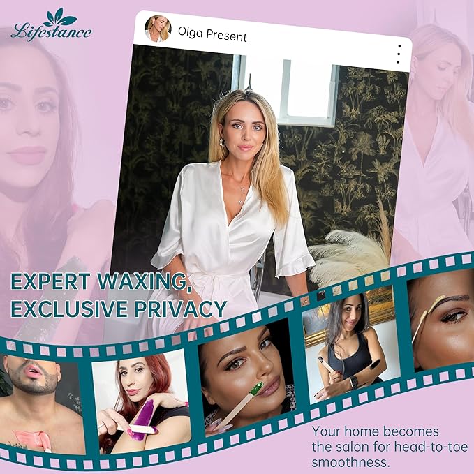 Lifestance Violet Waxing Beads, 1LB Coarse Hair Removal Wax Beans for Face, Eyebrow, Brazilian Bikini, Sensitive Skin at Home for Women and Men