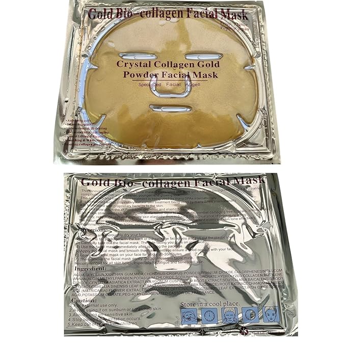 24K Collagen Facial Mask (15 PCS) Anti Wrinkle, Firm Skin & Hydrating Skin Anti Aging, Puffiness, Mask for Revitalizing