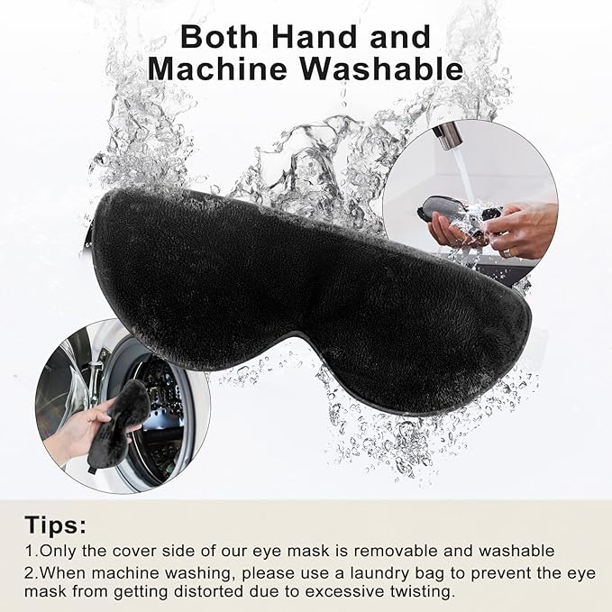 KOVNLO Heated Eye Mask, Washable USB Electric Moist Heat Warm Compress for Eyes, Eye mask with Flaxseed for Dry Eyes, Blepharitis, Chalazion, MGD, Stye Eye Treatment