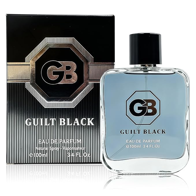 GUILT BLACK Long-Lasting Cologne for Men | Fresh Citrus & Woody Scent | Eau de Toilette 100ml Spray | Day to Night Fragrance