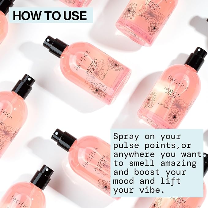 Pacifica Passion Fruit Perfume – Tropical Fruity Floral Clean Perfume for Women with Passionfruit, Pineapple & Vanilla, Vegan, Non-Toxic, Beachy Summer Scent (2 fl oz)