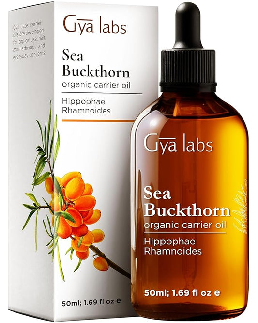 Gya Labs Sea Buckthorn Carrier Oil - 1.7 Fl Oz - for Hair, Skin, Face, Scalp & Body Massage