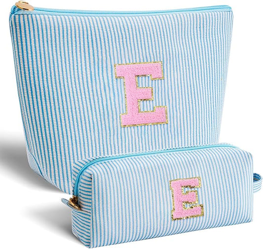 Teen Girl Travel Essentials - Birthday Gifts for Girls Teens Kids Daughter Sister Her,Cute Trendy Stuff Makeup Bag Set Cosmetic Bag - Blue,E