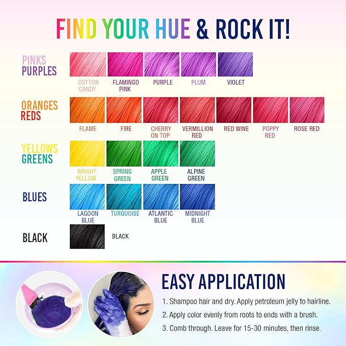 Punky Midnight Blue Semi Permanent Hair Color - Vegan & Cruelty-Free Conditioning Hair Dye, Lasts Up to 35 Washes, 3.5 fl oz