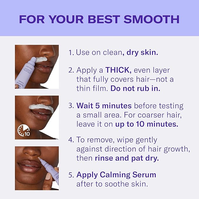 Flamingo Women's Facial Hair Removal Cream with Calming Serum - (2 Pack) 1.35 fl oz - Removes Hair from Chin, Upper Lip, and Sideburns