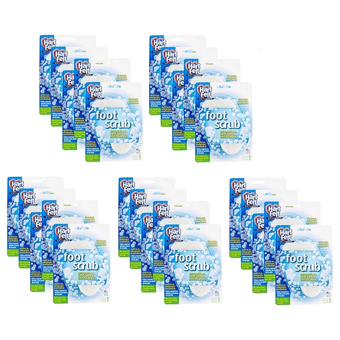 HartFelt Foot Scrub Sponge Exfoliator, Callus and Dead Skin Remover for Heel, Toes, and Foot, 25 Count, White