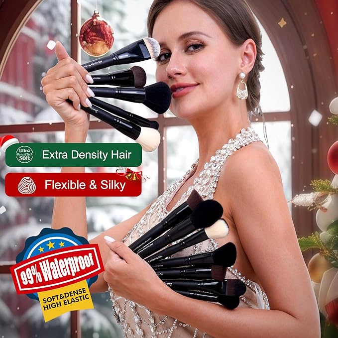 Bueart Design 32PCS Professional Makeup Brushes Set,Makeup brushes Kit with Premium soft hair for Foundation,Powder,Cream,Blush,Contour,Concealer,Bronzer,Eyeshadow,Blending For Pro Make up